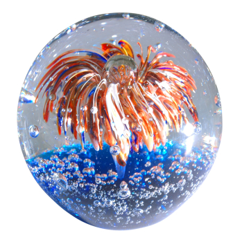paperweight 282 - colorful flower over blue background